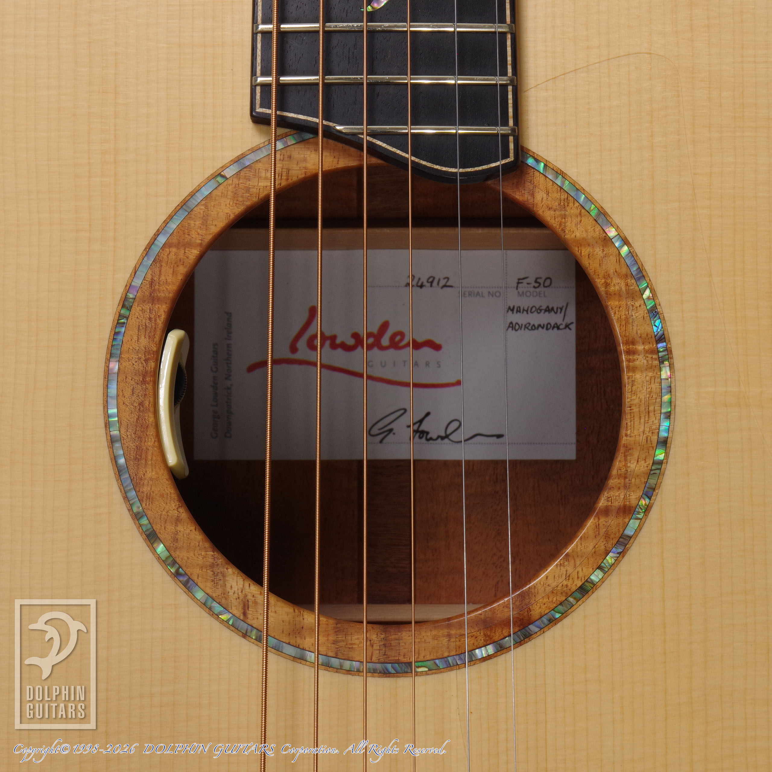 LOWDEN:F-50 MA/AD (Adirondack Spruce Honduras Mahogany)画像13