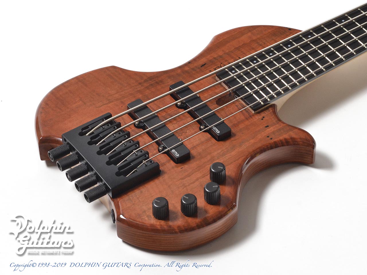 Charo's CH-B5 Compact Headless Bass (Spalted Curly Maple